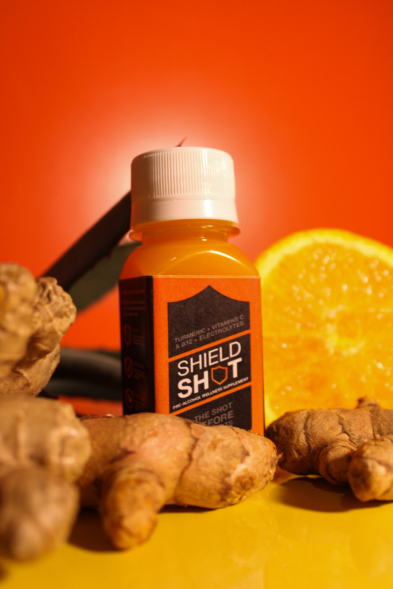 ShieldShot bottle with turmeric and orange
