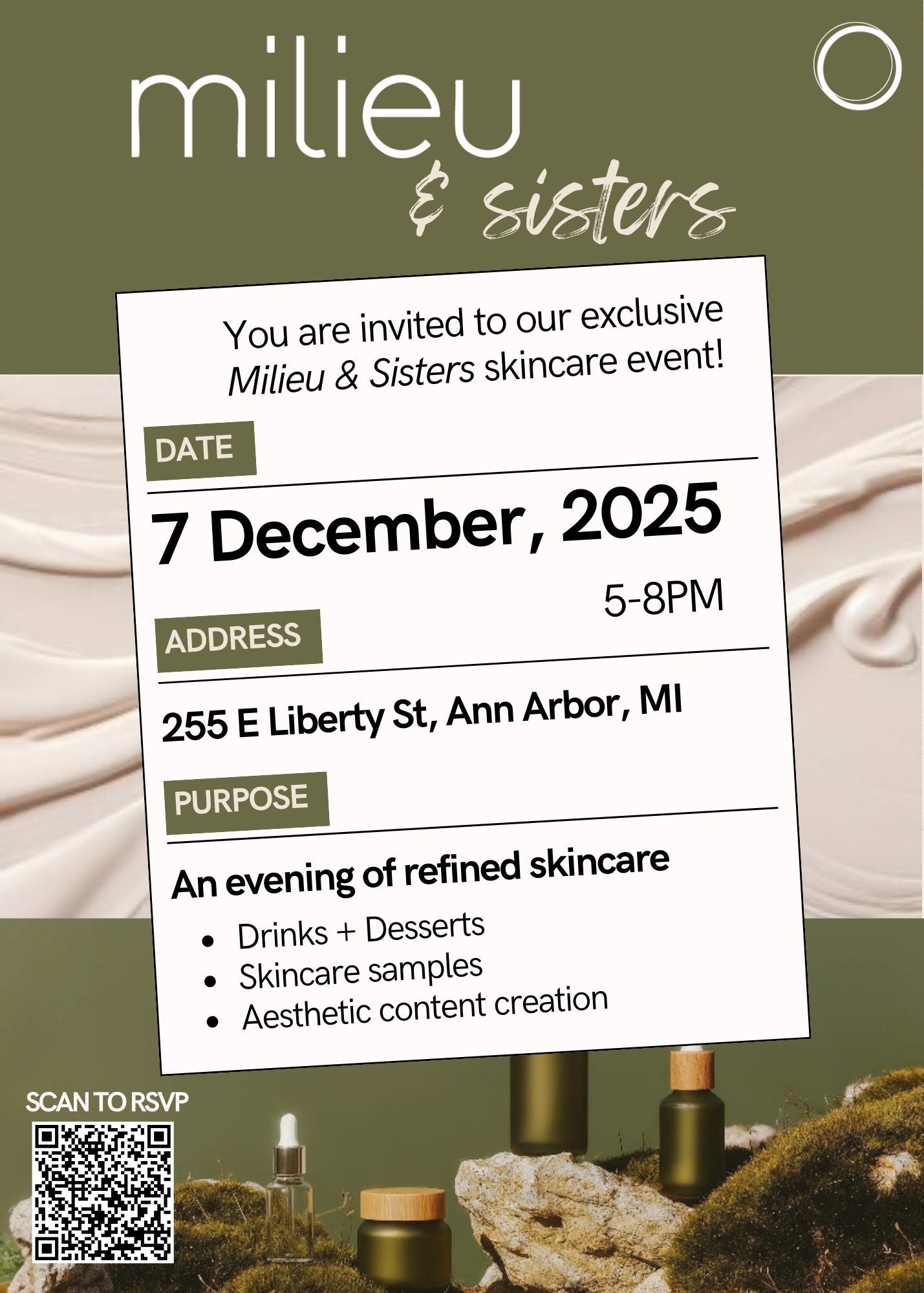 Milieu & Sisters event invitation