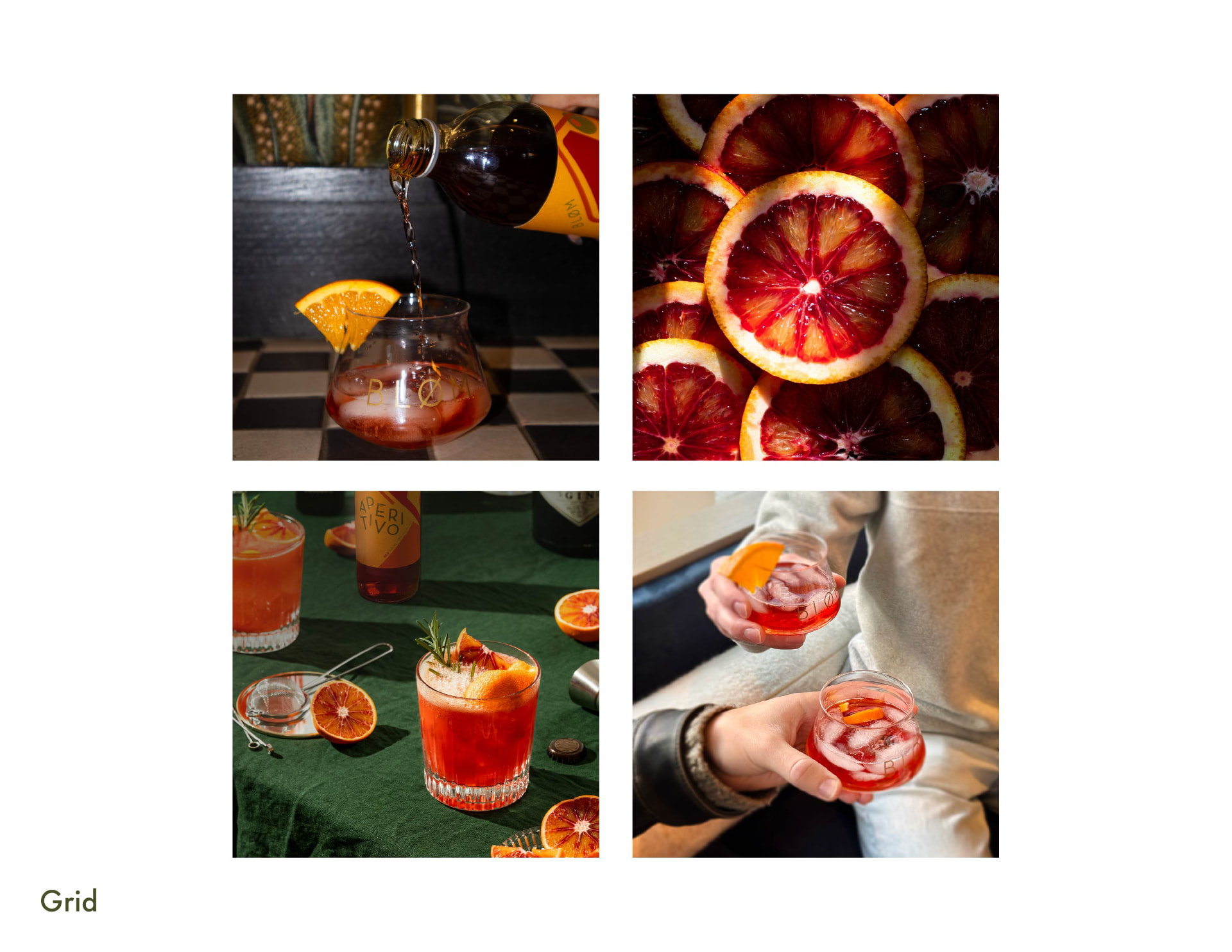 Instagram content grid concepts for Bløm