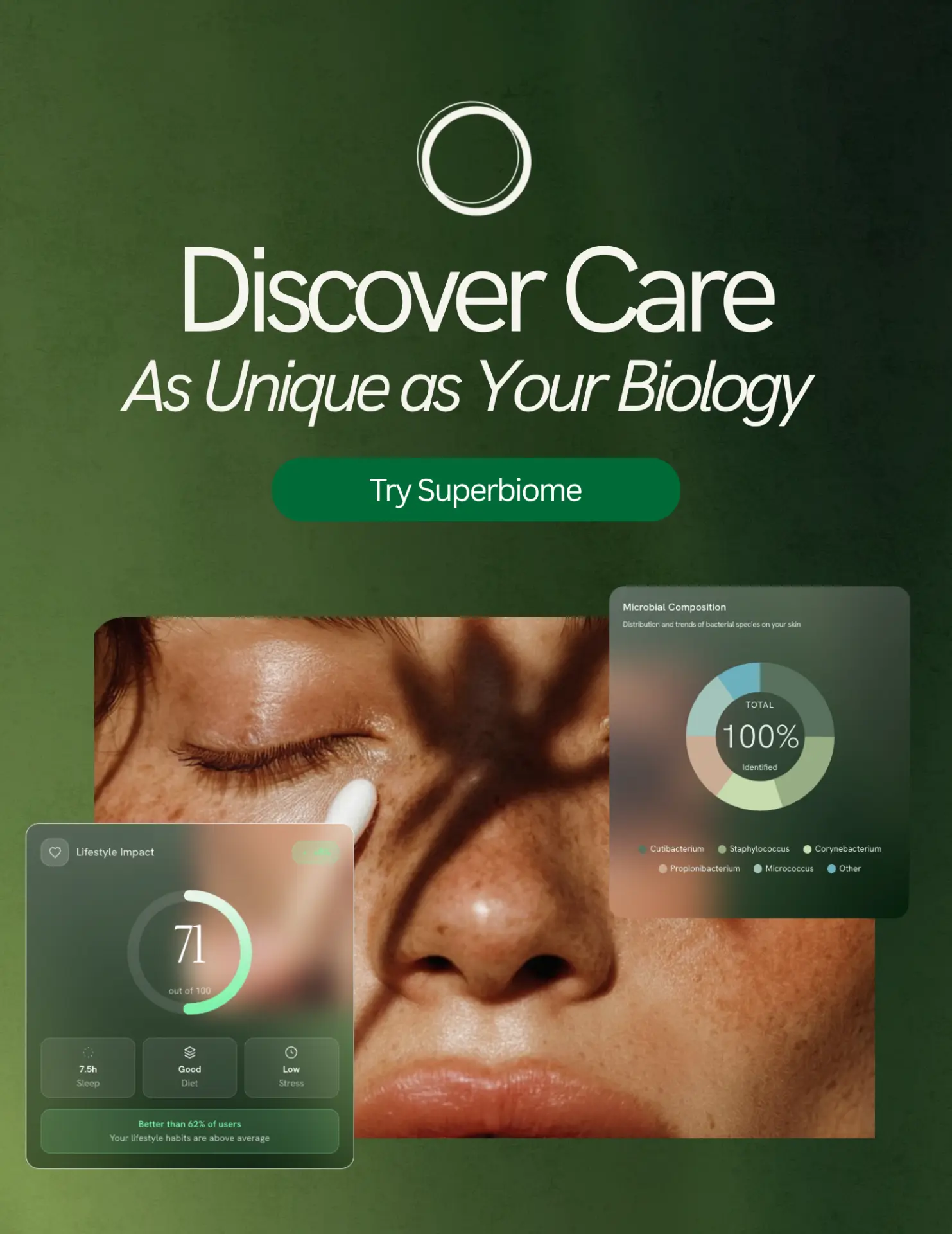 Milieu Superbiome landing page design