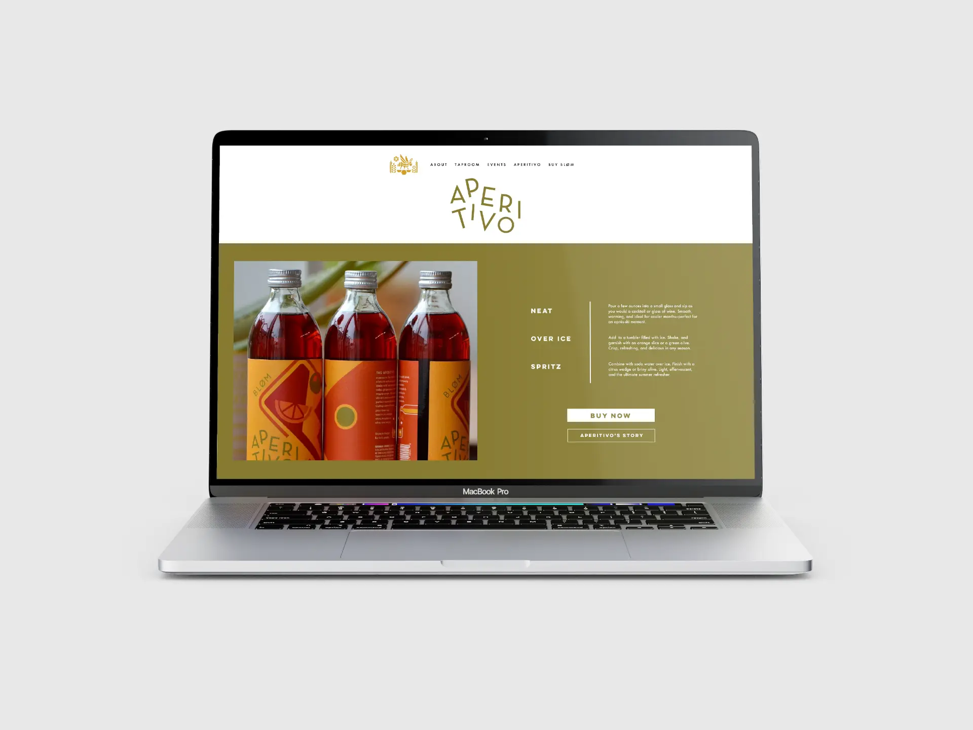 Aperitivo web page design concept